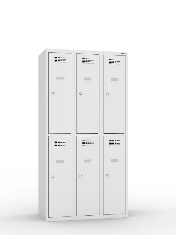 Szafka socjalna skrytkowa Sus 332W ST MALOW, 1800x900x500 mm, 6-skrytkowa