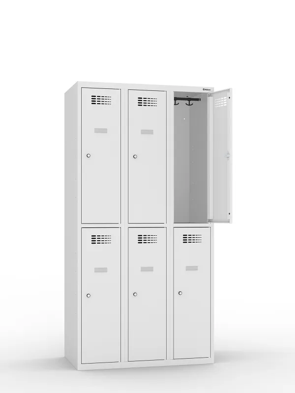 Szafka socjalna skrytkowa Sus 332W ST MALOW, 1800x900x500 mm, 6-skrytkowa
