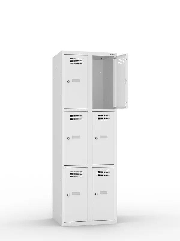 Szafka socjalna skrytkowa Sus 323W ST MALOW, 1800x600x500 mm, 6-skrytkowa
